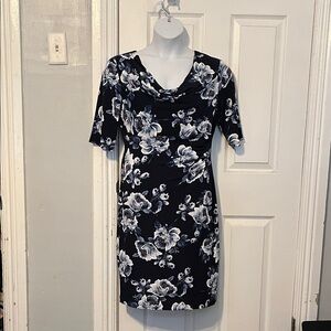 Connected Floral Blue and White Dress